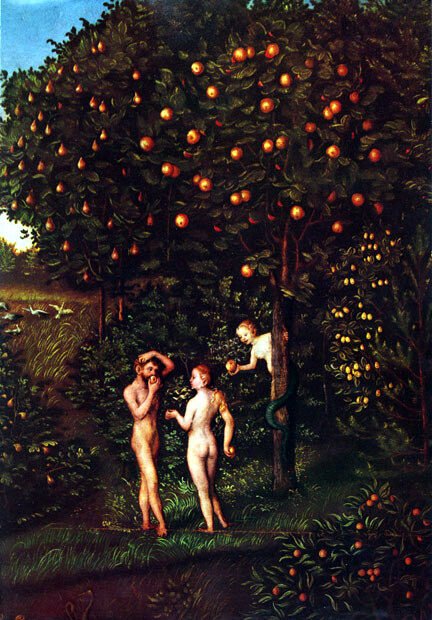 Lucas Cranach der Ältere, Adam und Eva, 1538/39, Nationalgalerie Prag