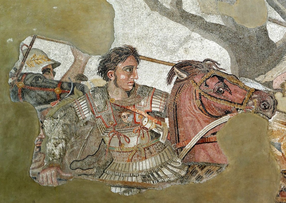 Alexander und_Bucephalus, Schlacht von Issus, Mosaik_
